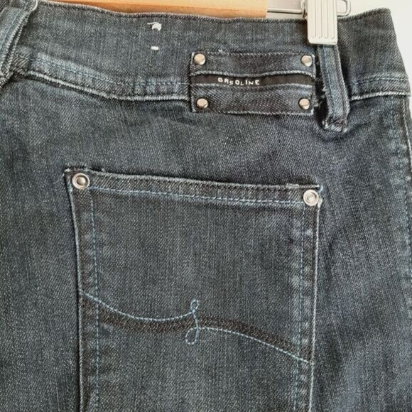 GASOLINE Junny-C Overlap Faux Belt Mid-Rise Straight Leg Dark Blue Jeans Sz 6 - Picture 8 of 10
